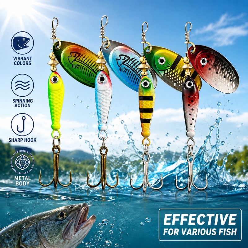 Fishing Spinner Lure Metal Rot - Fishing Lure Blade Bait review and price
