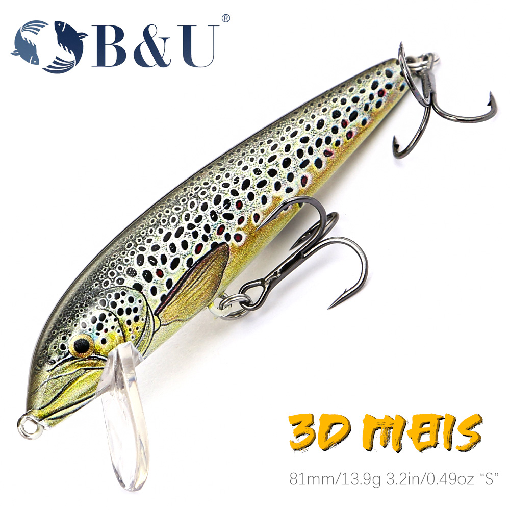 B&U 80mm Sinking Minnow Wobbli - Fishing Lure Jerkbait review and price