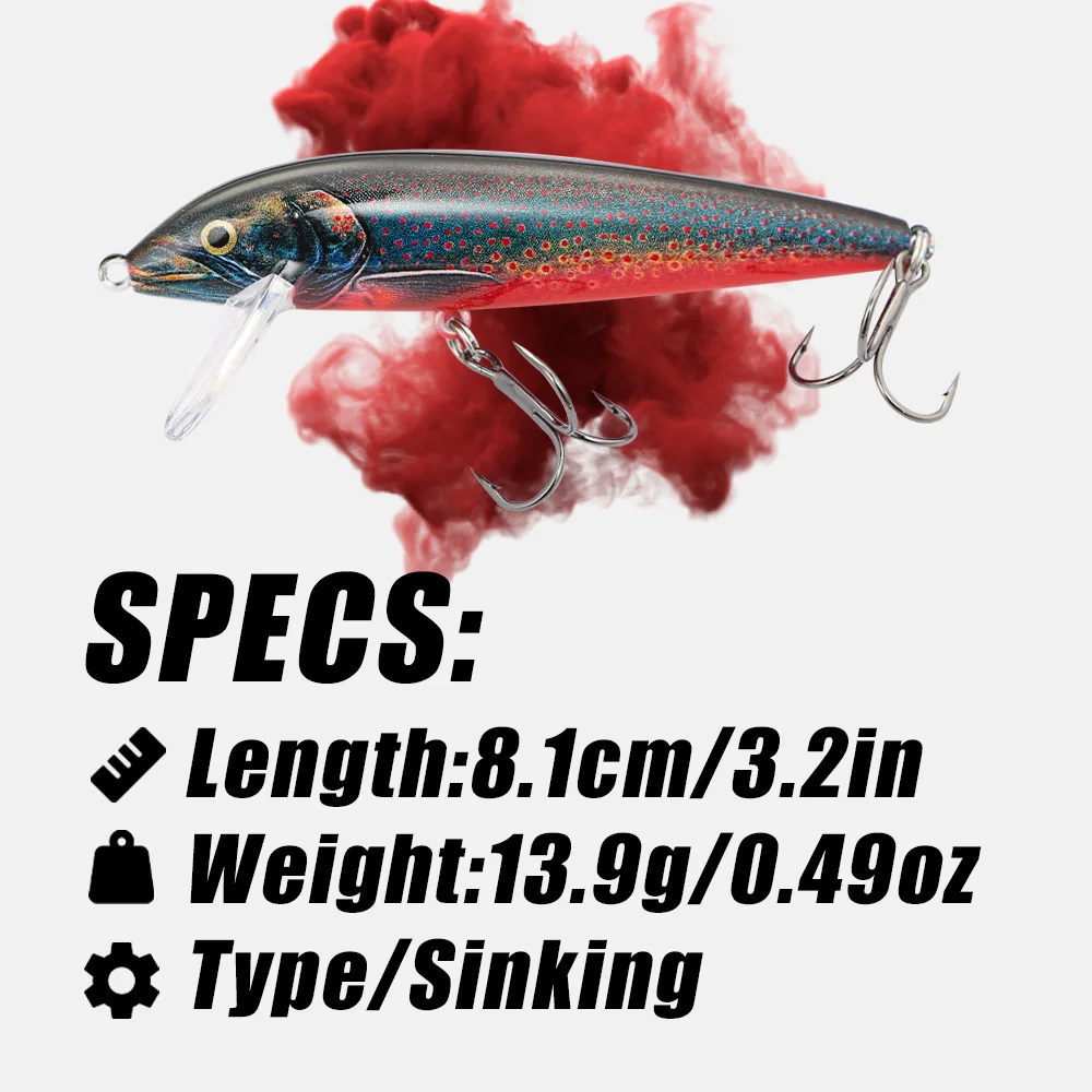 B&U 80mm Sinking Minnow Wobbli - Fishing Lure Jerkbait review and price