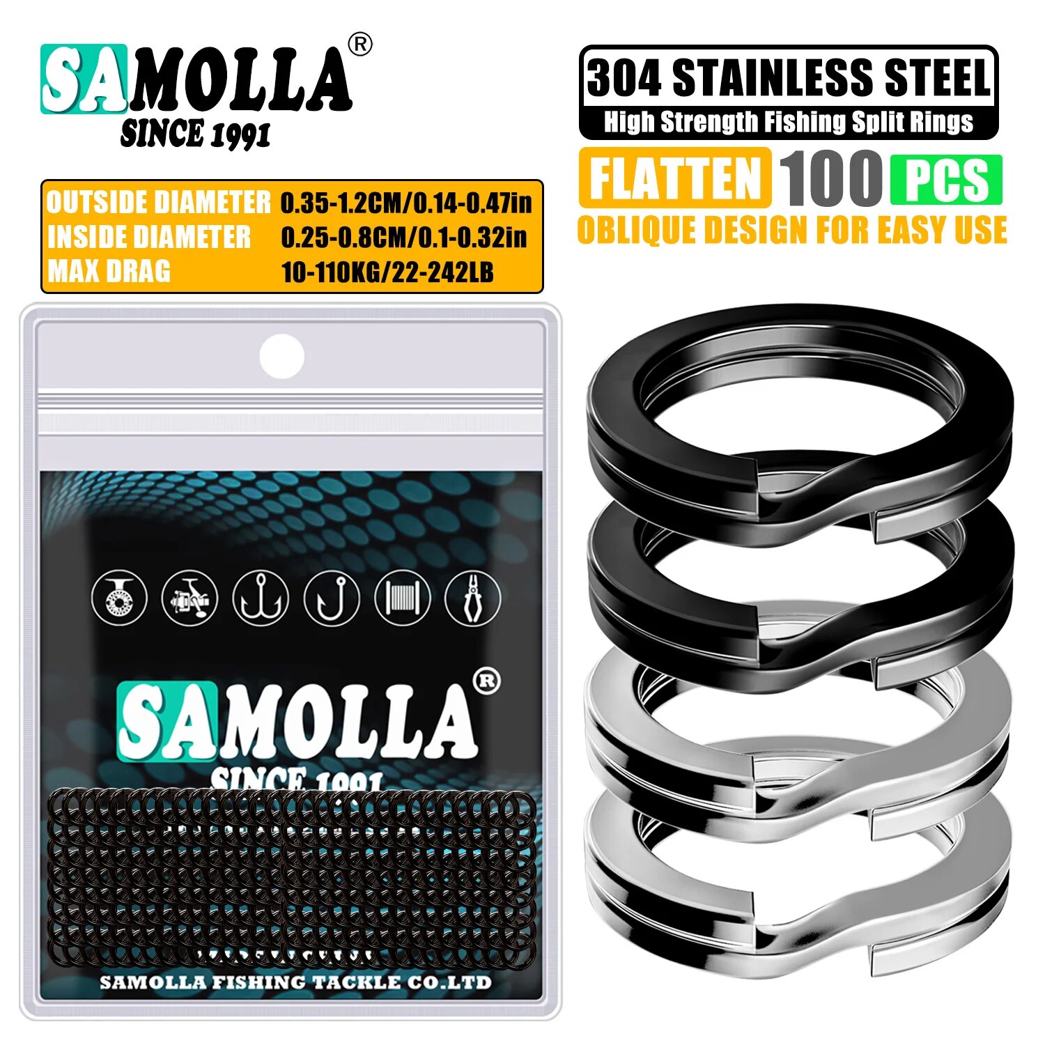100pcs Fishing Split Rings Sta - Fishing Lure Making Kit review and price